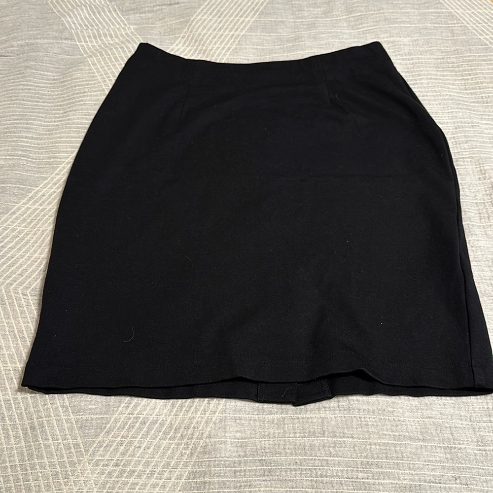 Eileen Fisher Womens Black Ponte Stretch Elastic Waist Pencil Skirt, Size PM